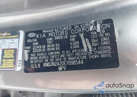 2014 Kia Soul z USA, uszkodzony, nr VIN KNDJN2A20E7098544